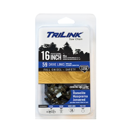 Trilink Chainsaw Chain 3/8 STD Chisel 050 59DL for Homelite 130 D59-72V; CL85059TL2